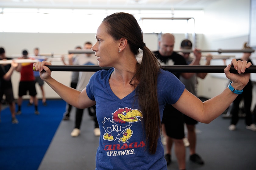 Woman training in gym