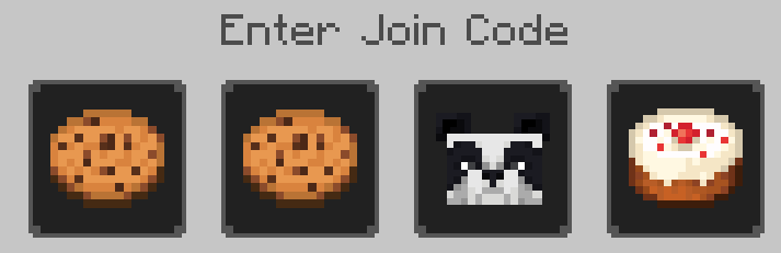 Minecraft code: cookie, cookie, panda, cake