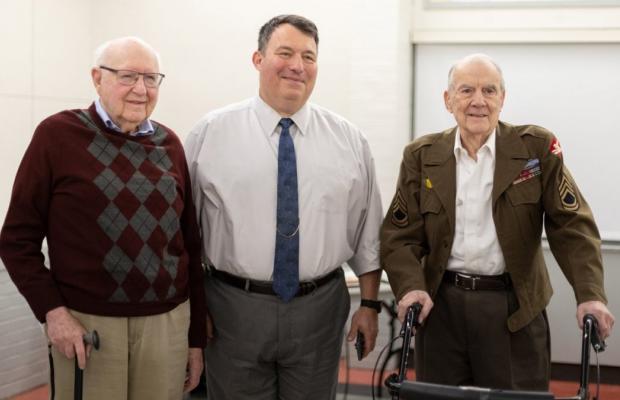 Kenneth Tebow, Mark Gerges, John Martin at Battle of the Bulge course